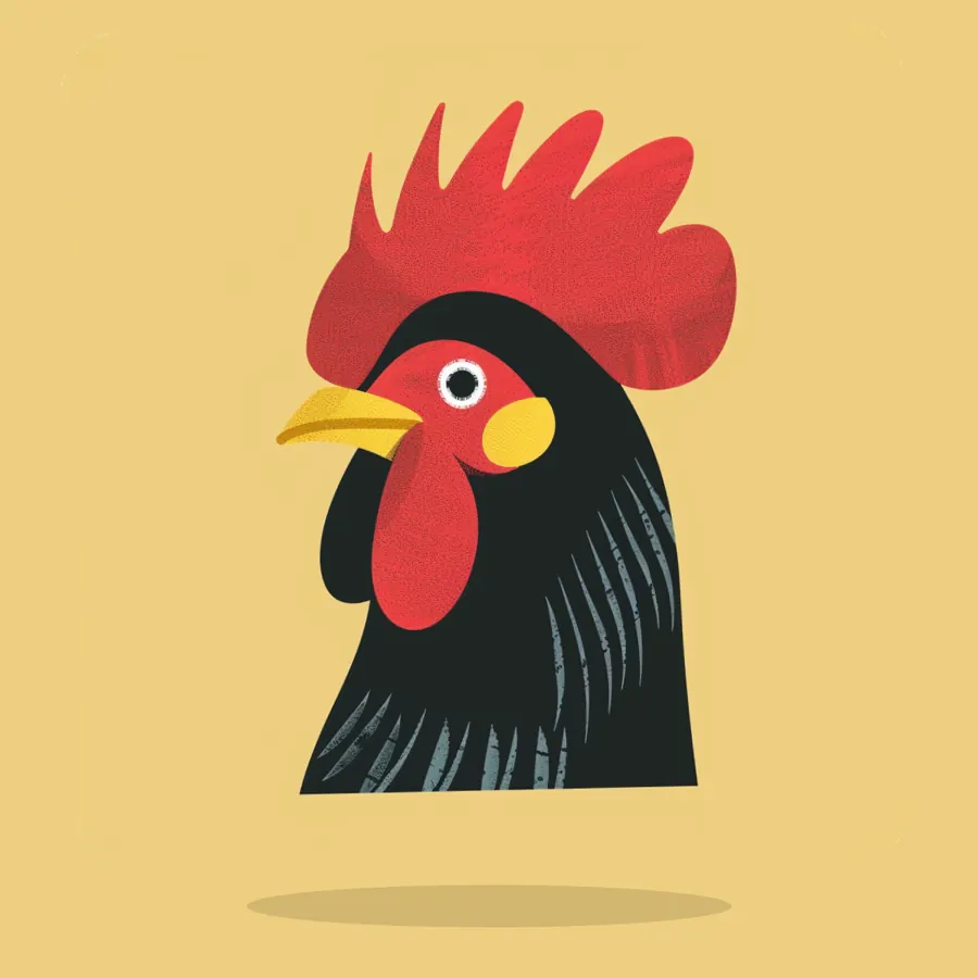 The roostr rooster, gently swaying